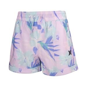 Hurley Big Girls Woven Elastic Waistband Shorts - Light Lavender - Size Large